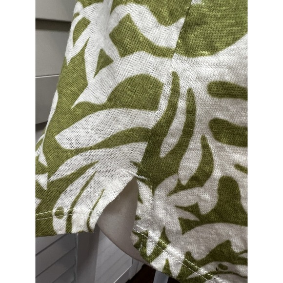 Rachel Zoe 100% Linen Tropical Print Boat Neck Cap Sleeve Top Size Small - Picture 6 of 8